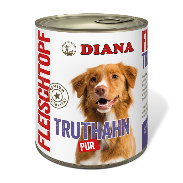 DIANA Fleischtopf Truthahn pur, 800g - Premium Nassfutter für Hunde 